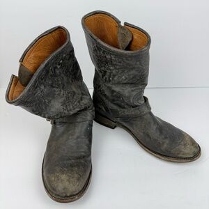 Miz Mooz Distressed Boots Slouchy Style Black Size 8 GUC